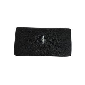 Infinity Black Genuine Stingray Leather Convertible Purse Wallet Sleek Classic